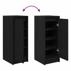 vidaXL Zapatero de madera de 29,5x34x76 cm Roble negro Sale