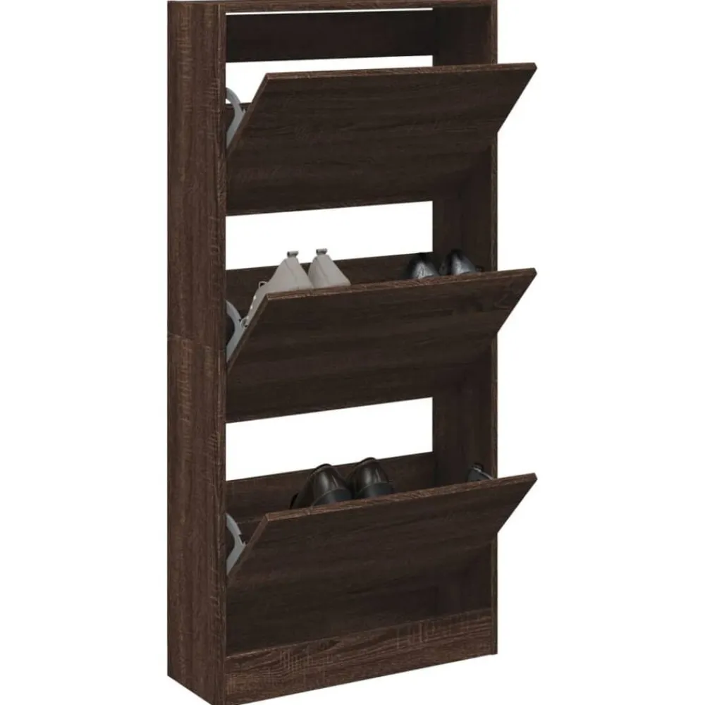 vidaXL Productos Del Hogar-Zapatero de madera de ingeniería roble Sonoma 60x21x125,5 cm