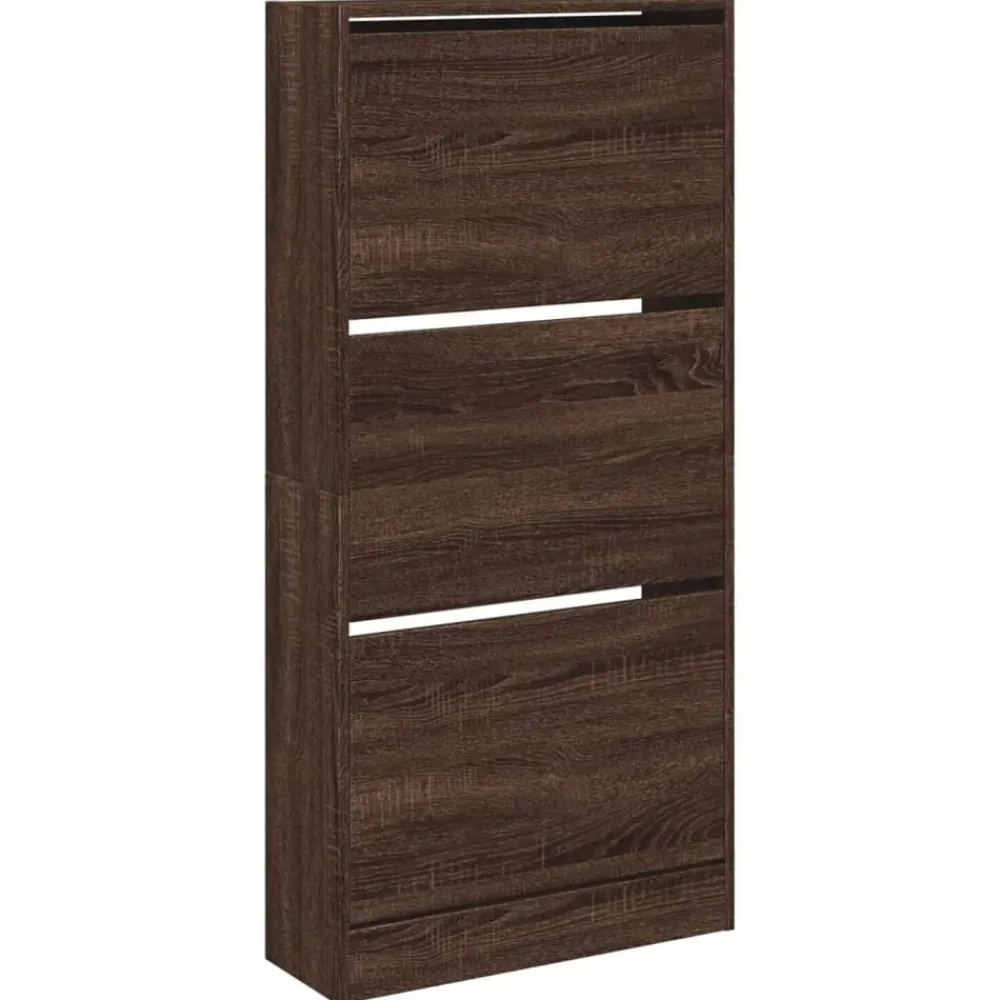 vidaXL Productos Del Hogar-Zapatero de madera de ingeniería roble Sonoma 60x21x125,5 cm