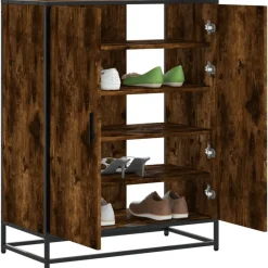 vidaXL Productos Del Hogar-Zapatero de madera y metal 75x38x97,5 cm