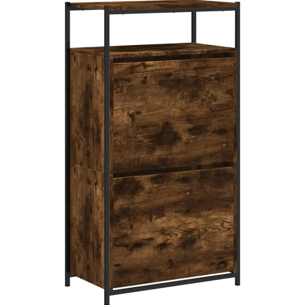 vidaXL Productos Del Hogar-Zapatero de madera de ingeniería 60x34x112 cm