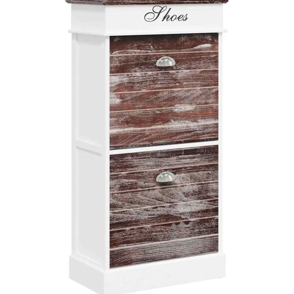 vidaXL Productos Del Hogar-Zapatero de madera de Paulownia marrón 50x28x98 cm