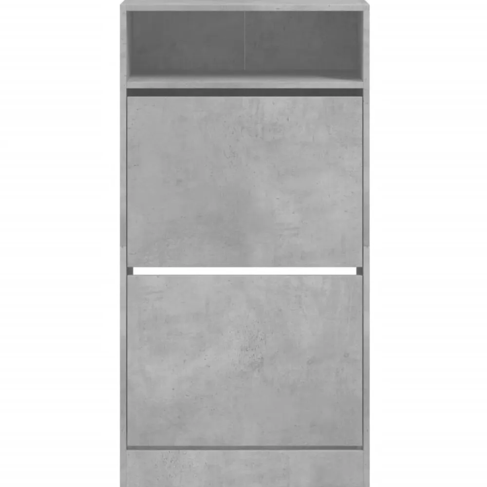 vidaXL Zapatero de madera de ingeniería gris hormigón 60x34x116 cm Gris hormigón Discount