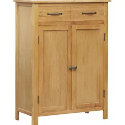 vidaXL Productos Del Hogar-Zapatero de madera maciza de roble 76x37x105 cm