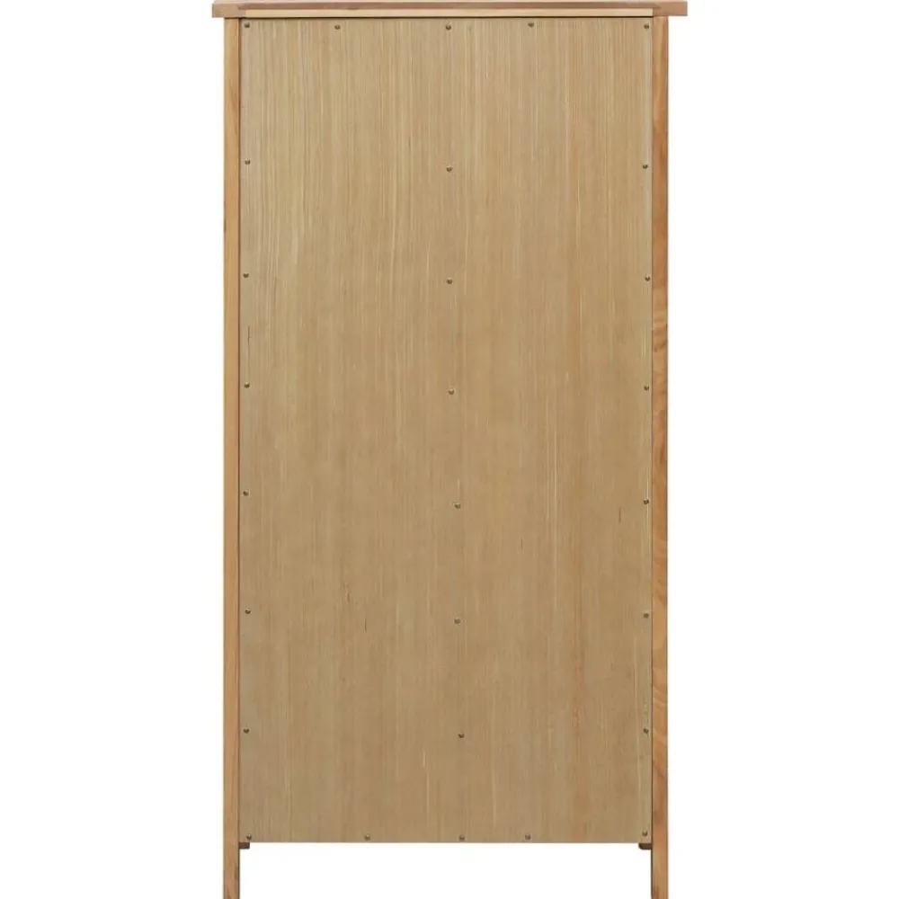 vidaXL Productos Del Hogar-Zapatero de madera maciza de roble 76x37x105 cm