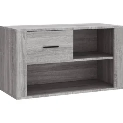 vidaXL Zapatero de madera contrachapada 80x35x45 cm Gris sonoma Clearance