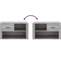 vidaXL Zapatero de madera contrachapada 80x35x45 cm Gris sonoma Clearance