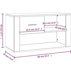 vidaXL Zapatero de madera contrachapada 80x35x45 cm Gris sonoma Clearance