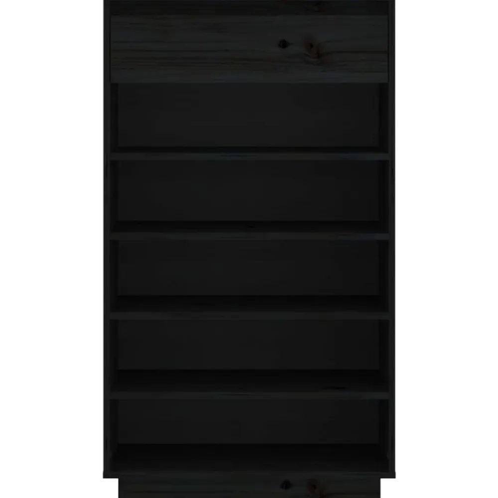 vidaXL Productos Del Hogar-Zapatero de madera maciza de pino 60x34x105 cm