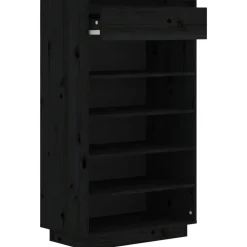 vidaXL Productos Del Hogar-Zapatero de madera maciza de pino 60x34x105 cm