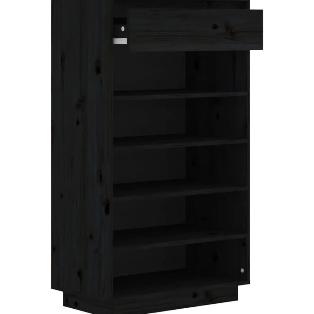 vidaXL Productos Del Hogar-Zapatero de madera maciza de pino 60x34x105 cm