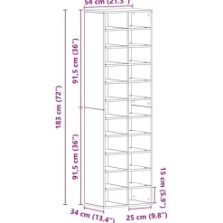vidaXL Productos Del Hogar-Zapatero de madera contrachapada 54x34x183 cm