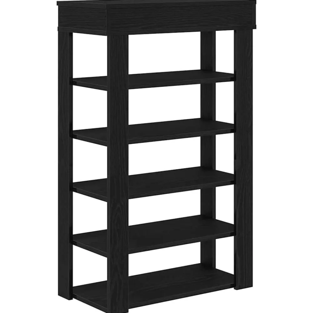 vidaXL Zapatero de madera de ingeniería 60x30x98 cm Negro Clearance