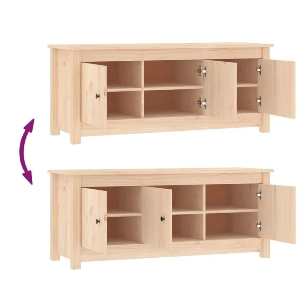 vidaXL Productos Del Hogar-Zapatero de madera maciza de pino 110x38x45,5 cm