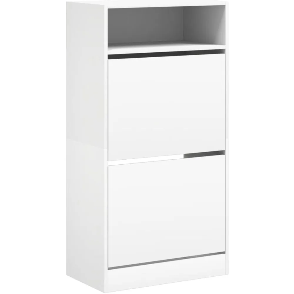 vidaXL Zapatero de madera de ingeniería 60x34x116 cm Blanco