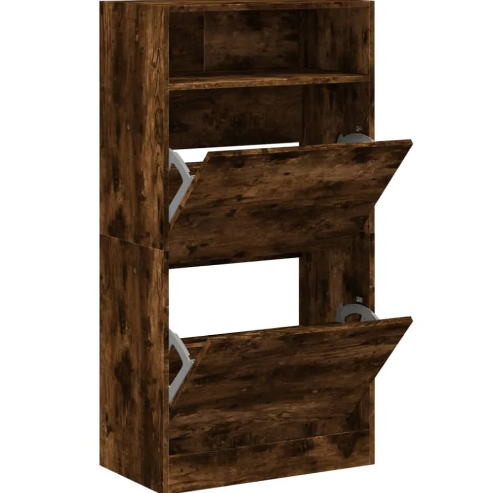 vidaXL Productos Del Hogar-Zapatero de madera de ingeniería 60x34x116 cm