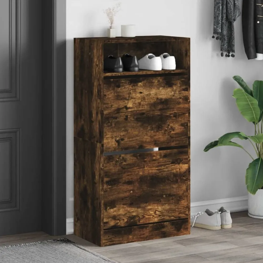 vidaXL Productos Del Hogar-Zapatero de madera de ingeniería 60x34x116 cm