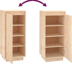 vidaXL Productos Del Hogar-Zapatero de madera maciza de pino 35x35x80 cm