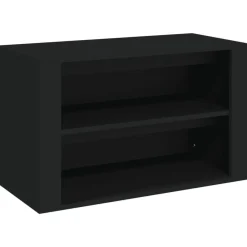vidaXL Zapatero de madera contrachapada 75x35x45 cm Negro New