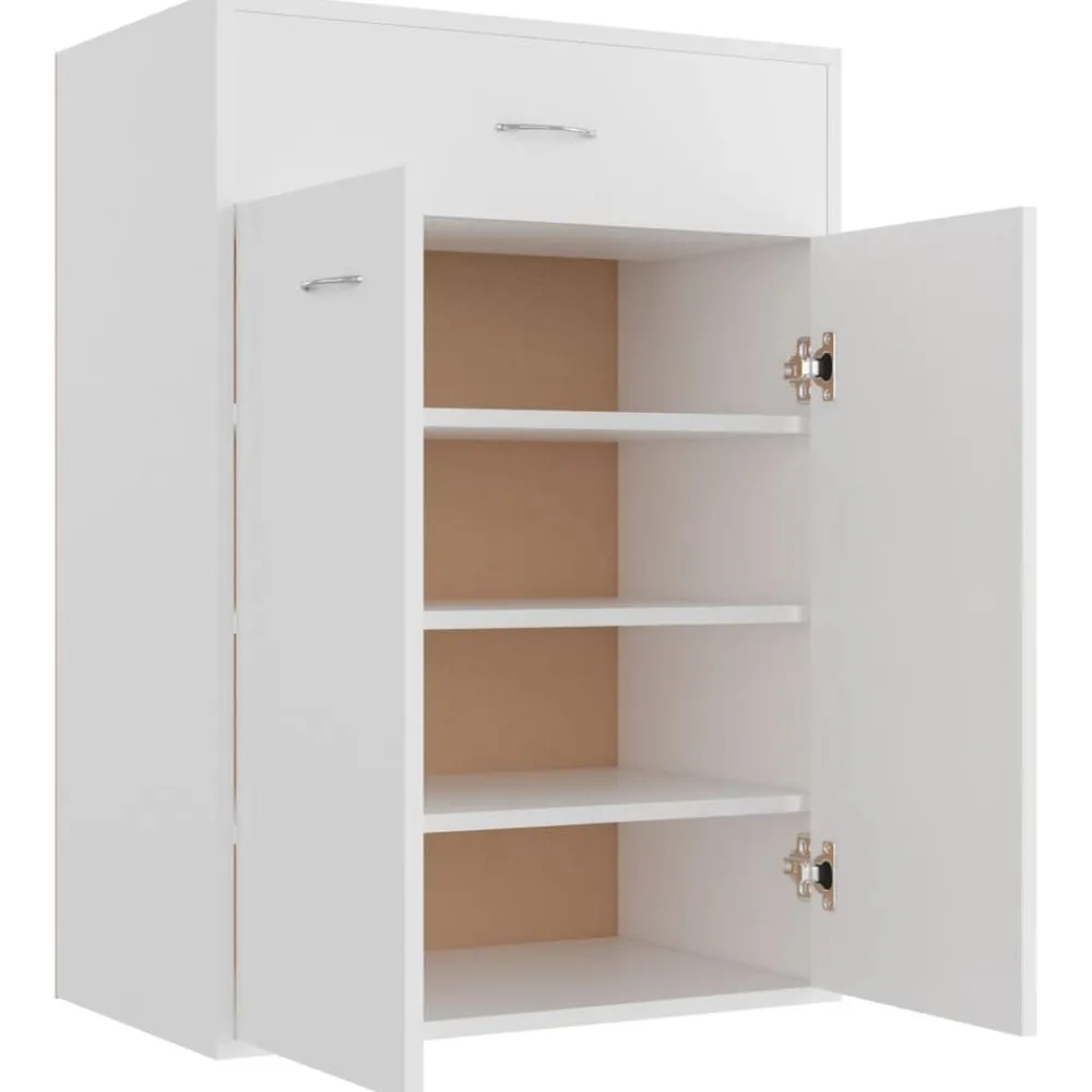 vidaXL Zapatero de madera contrachapada 60x35x84 cm Blanco Online