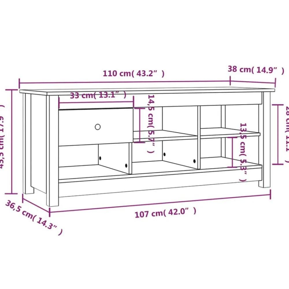 vidaXL Zapatero de madera maciza de pino 110x38x45,5 cm Blanco Online