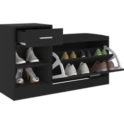 vidaXL Productos Del Hogar-Zapatero de madera de ingeniería 94,5x31x57 cm