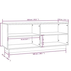 vidaXL Zapatero de madera maciza de pino 110x34x45 cm Blanco New