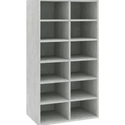 vidaXL Zapatero de madera contrachapada gris hormigón 54x34x100,5 cm Gris hormigón Sale