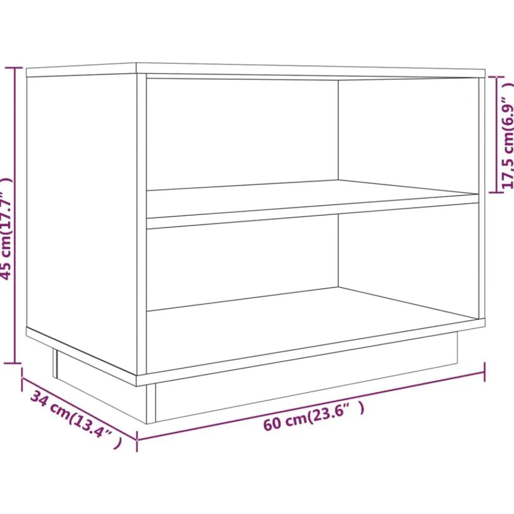 vidaXL Zapatero de madera maciza de pino 60x34x45 cm Natural