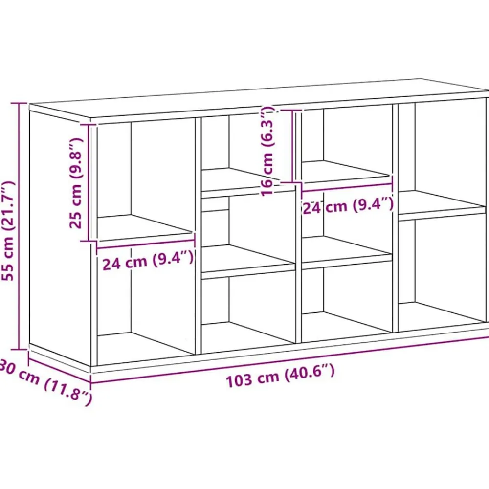 vidaXL Productos Del Hogar-Zapatero de madera contrachapada 103x30x55 cm