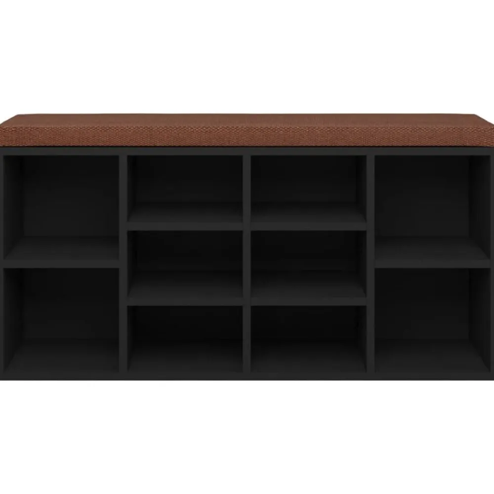 vidaXL Zapatero de madera contrachapada 103x30x48 cm Negro Outlet