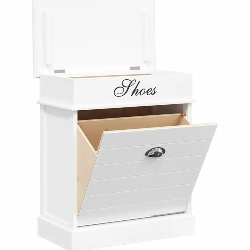 vidaXL Productos Del Hogar-Zapatero de madera de Paulownia 50x28x58 cm