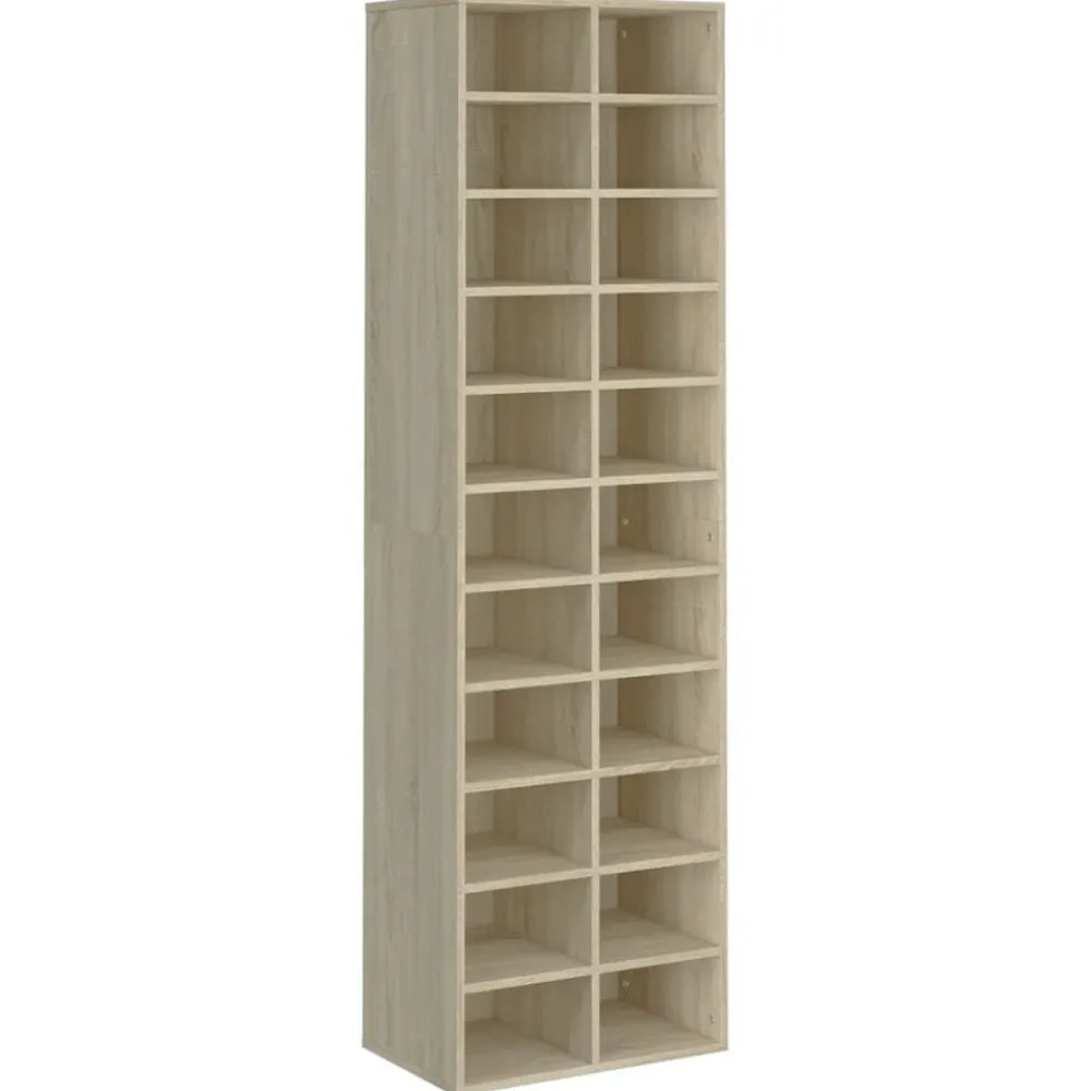 vidaXL Zapatero de madera contrachapada color roble 54x34x183cm Roble Sonoma Hot