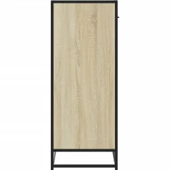 vidaXL Zapatero de madera y metal 75x38x97,5 cm Roble Sonoma Best