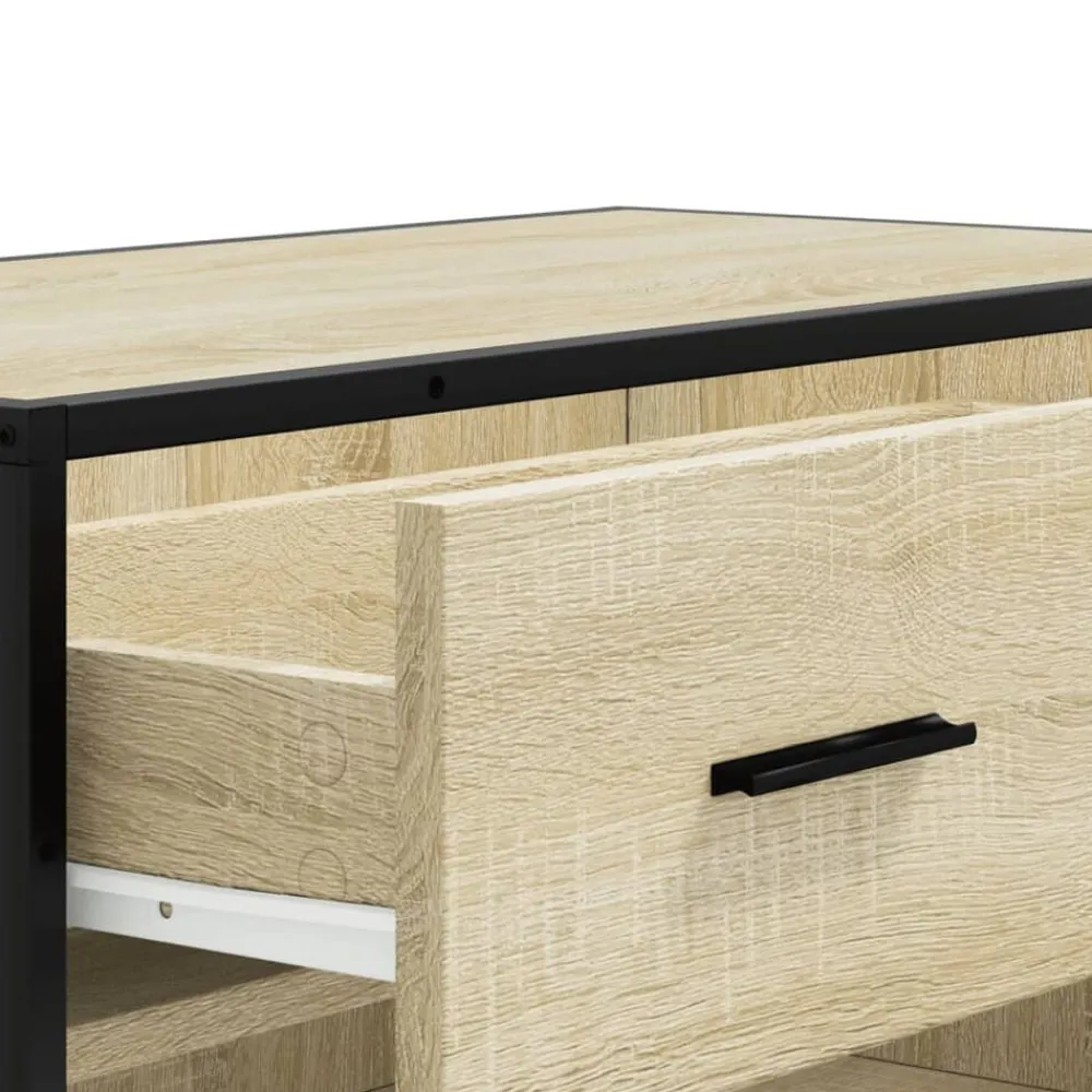 vidaXL Zapatero de madera y metal 75x38x97,5 cm Roble Sonoma Best