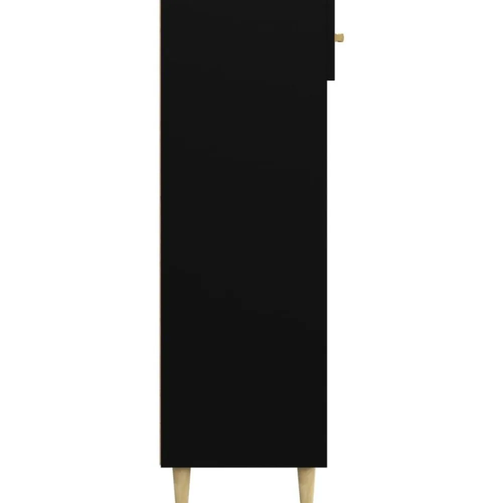 vidaXL Zapatero de madera contrachapada 60x35x105 cm Negro Clearance