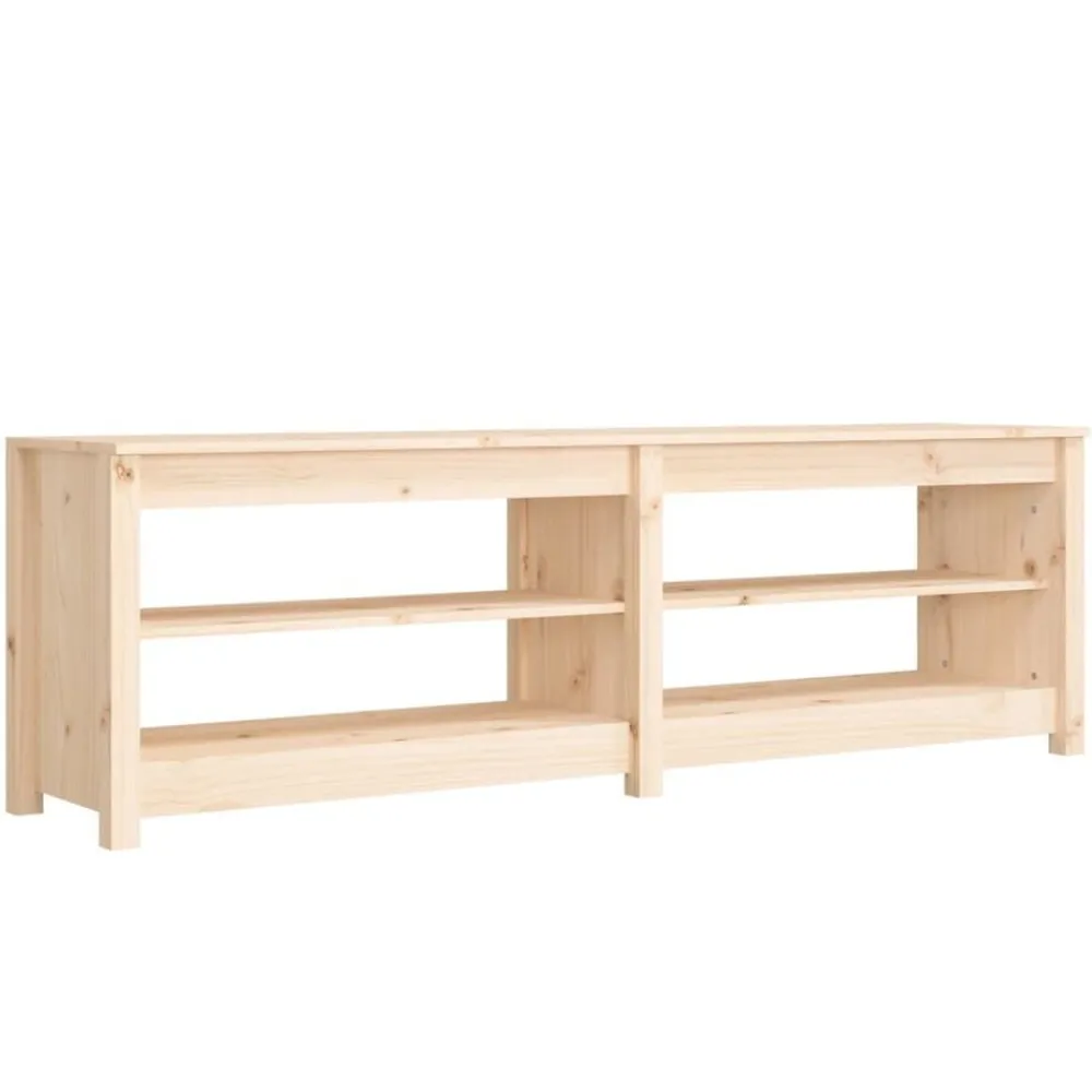 vidaXL Zapatero de madera maciza de pino 160x36,5x50 cm Natural
