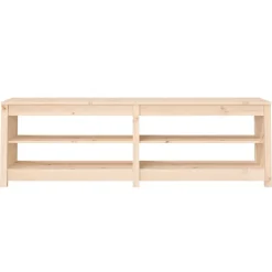 vidaXL Zapatero de madera maciza de pino 160x36,5x50 cm Natural