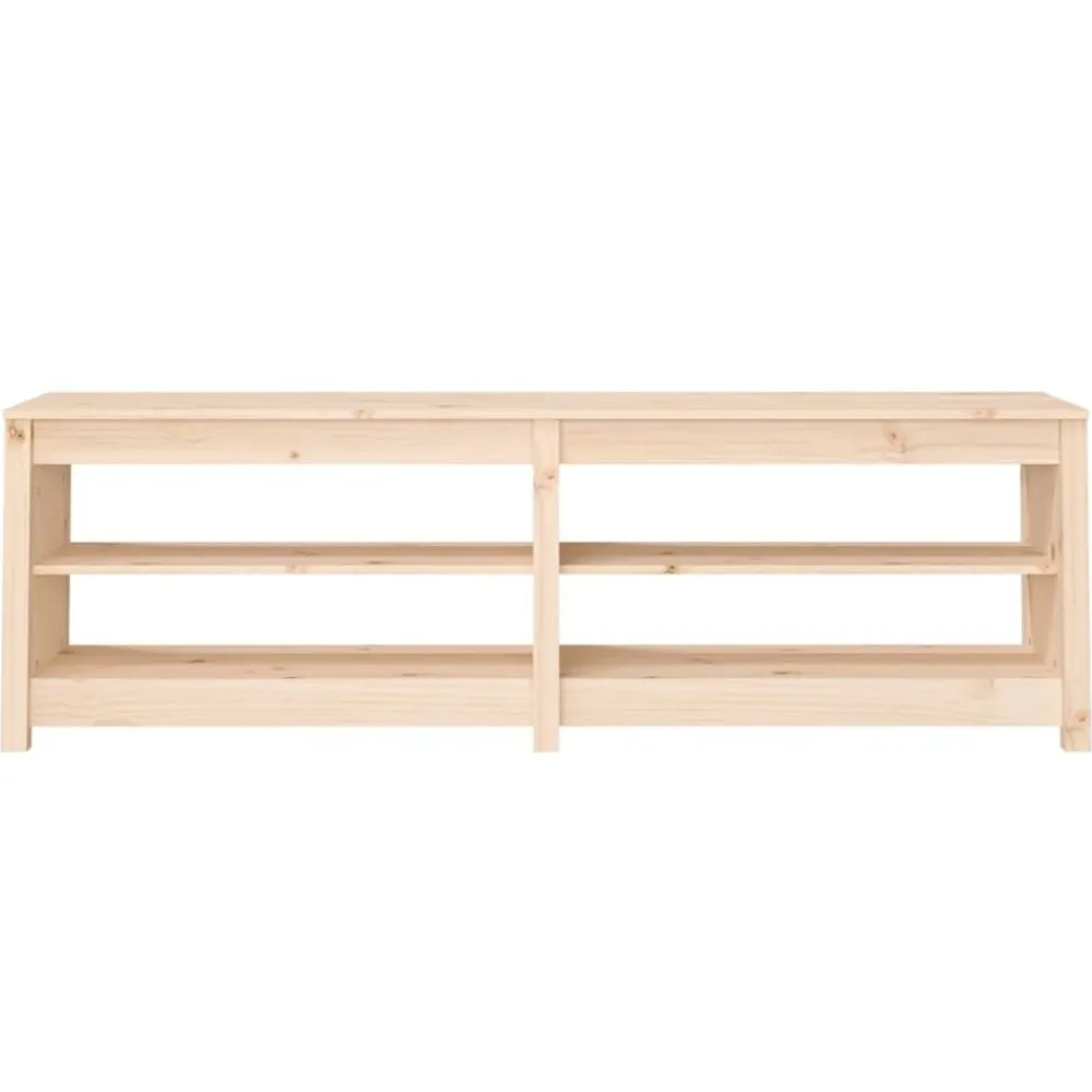 vidaXL Zapatero de madera maciza de pino 160x36,5x50 cm Natural