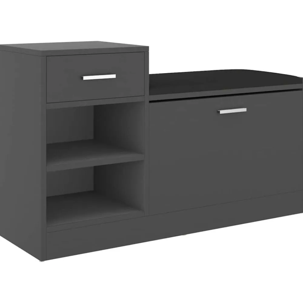 vidaXL Zapatero de madera de ingeniería 94,5x31x57 cm Gris Clearance