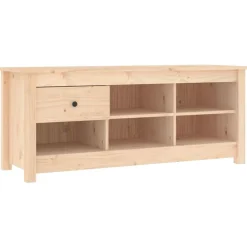 vidaXL Zapatero de madera maciza de pino 110x38x45,5 cm Natural Sale