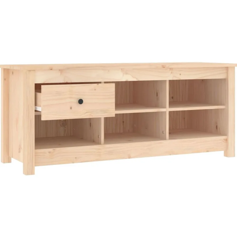 vidaXL Zapatero de madera maciza de pino 110x38x45,5 cm Natural Sale