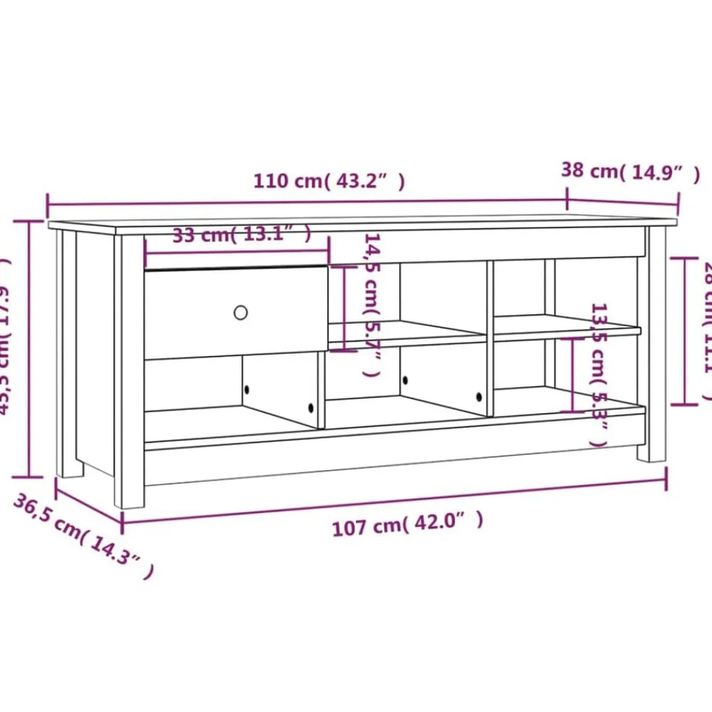 vidaXL Zapatero de madera maciza de pino 110x38x45,5 cm Natural Sale