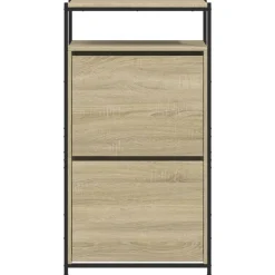 vidaXL Zapatero de madera de ingeniería 60x34x112 cm Roble Sonoma New