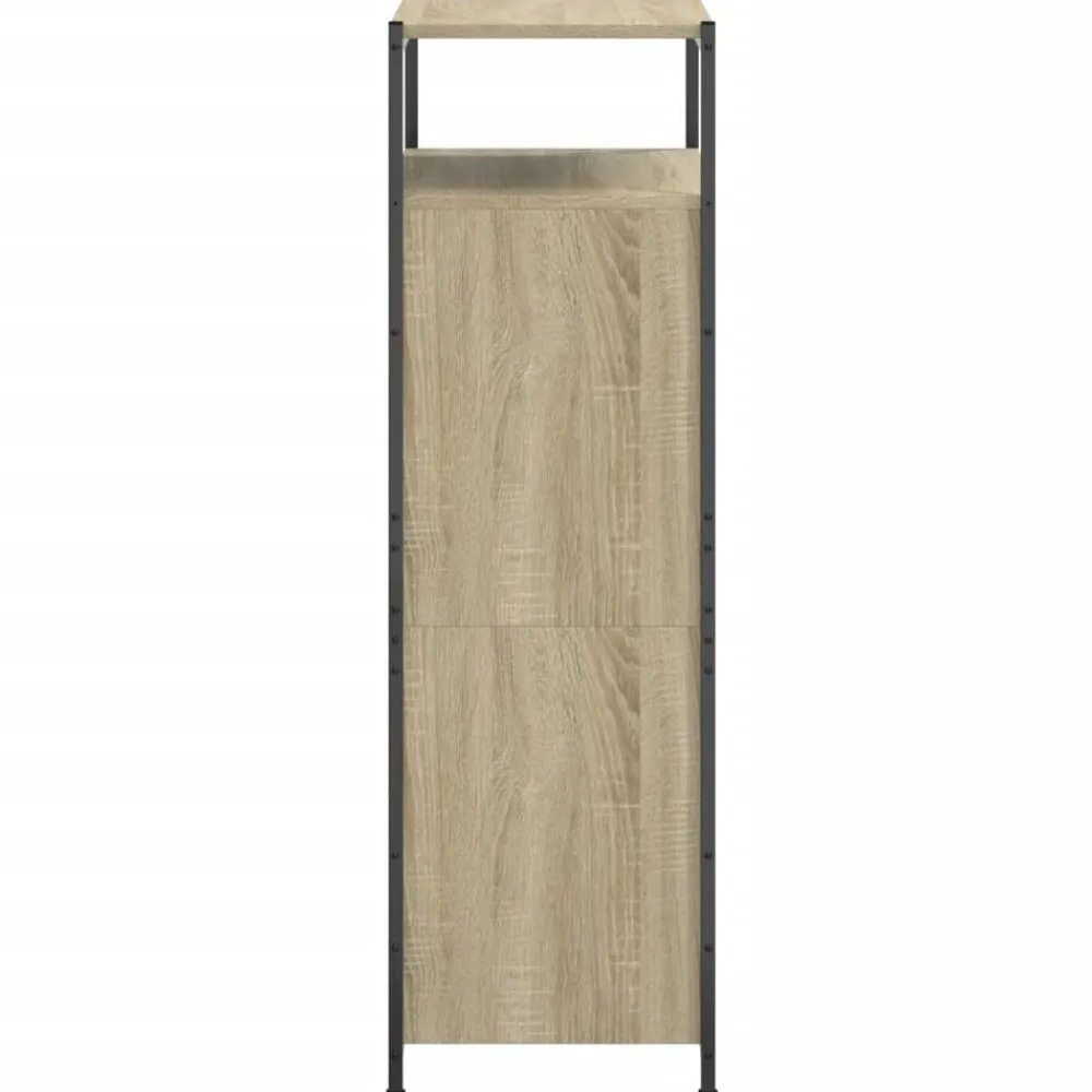 vidaXL Zapatero de madera de ingeniería 60x34x112 cm Roble Sonoma New