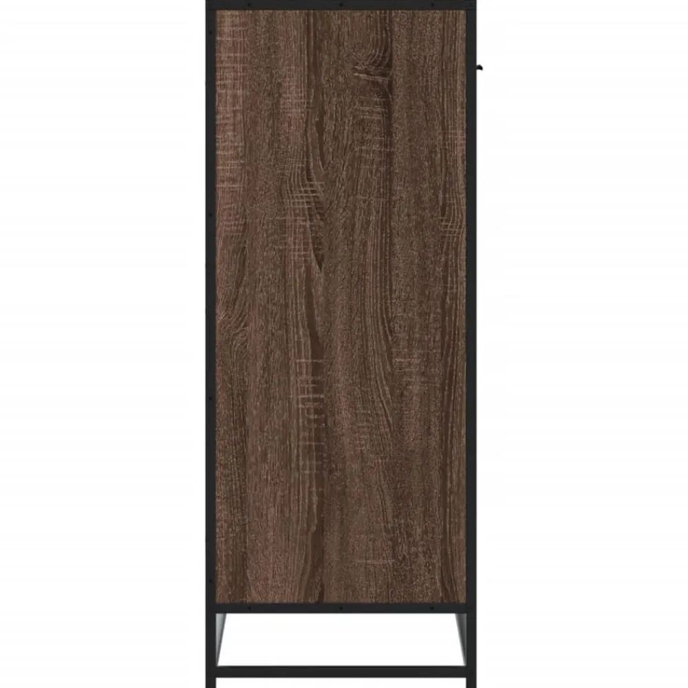 vidaXL Zapatero de madera y metal marrón roble 75x38x97,5 cm Marrón roble Outlet