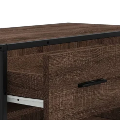 vidaXL Zapatero de madera y metal marrón roble 75x38x97,5 cm Marrón roble Outlet
