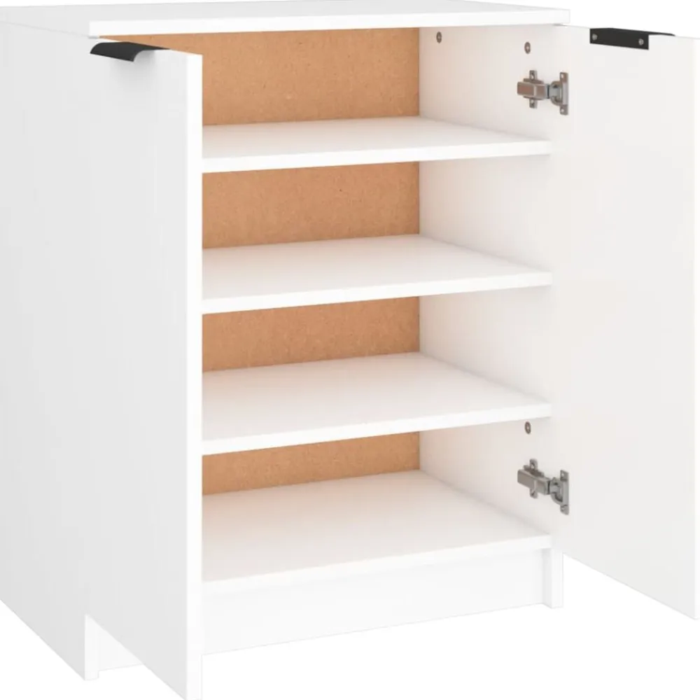 vidaXL Zapatero de madera contrachapada 59x35x70 cm Blanco New
