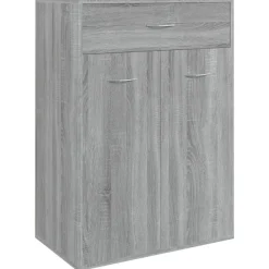 vidaXL Zapatero de madera contrachapada 60x35x84 cm Gris sonoma Outlet