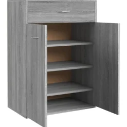 vidaXL Zapatero de madera contrachapada 60x35x84 cm Gris sonoma Outlet